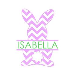 bunny name frame svg, easter svg, chevron bunny svg, digital download, cut file, sublimation, clip art (includes svgpngd