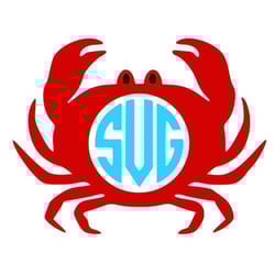 crab svg, crab monogram frame svg, beach svg, digital download, cut file, sublimation, clip art (includes svgdxfpng file
