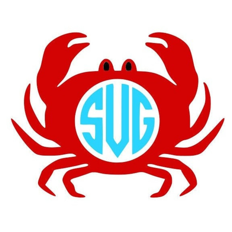 Crab SVG, Crab Monogram Frame SVG, Beach SVG, Digital Download, Cut File, Sublimation, Clip Art (includes svgdxfpng file formats) - 1.jpg