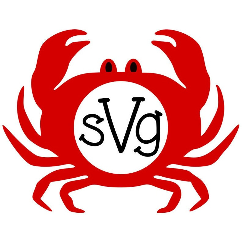 Crab SVG, Crab Monogram Frame SVG, Beach SVG, Digital Download, Cut File, Sublimation, Clip Art (includes svgdxfpng file formats) - 2.jpg