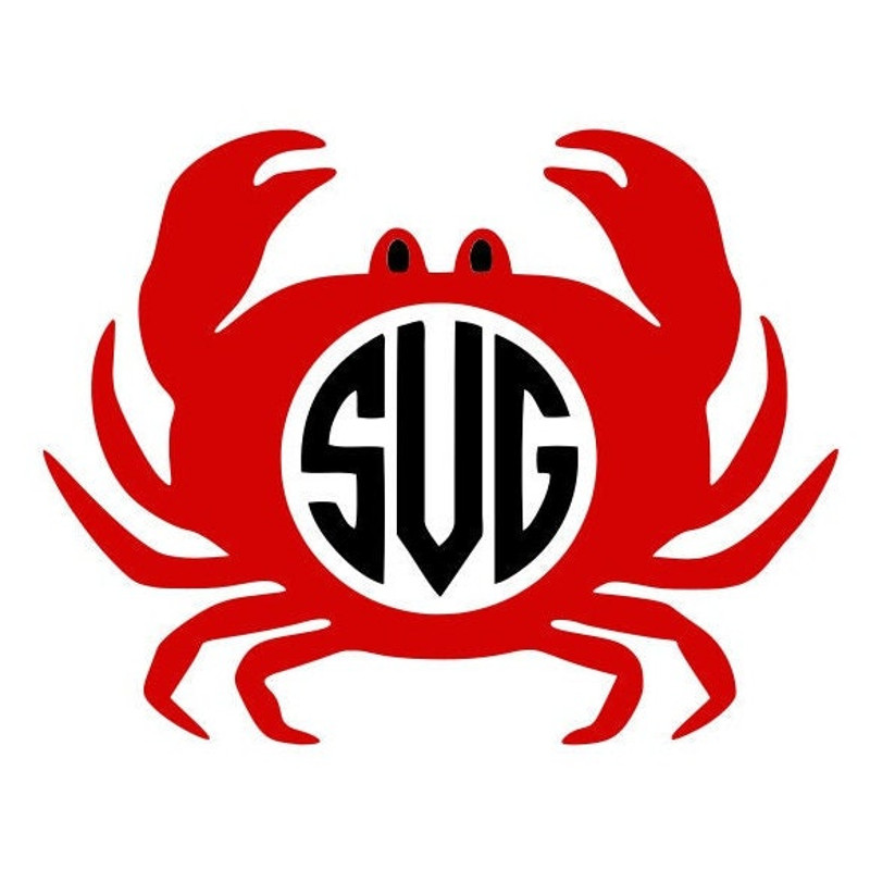 Crab SVG, Crab Monogram Frame SVG, Beach SVG, Digital Download, Cut File, Sublimation, Clip Art (includes svgdxfpng file formats) - 3.jpg
