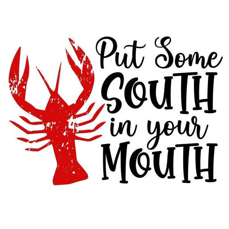 Crawfish SVG, Crawfish Boil SVG, South in Your Mouth SVG, Digital Download, Cut File, Sublimation, Clip Art (includes svgpngdxf files) - 1.jpg
