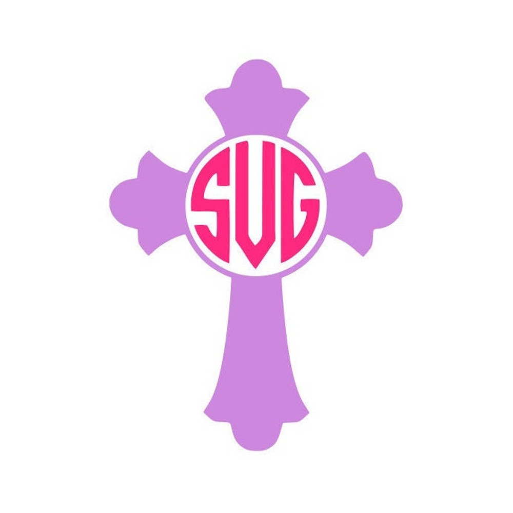 Cross Monogram SVG, Easter SVG, Monogram Frame, Cross SVG, Digital Download, Cut File, Sublimation, Clip Art (includes svgpngdxf formats) - 1.jpg