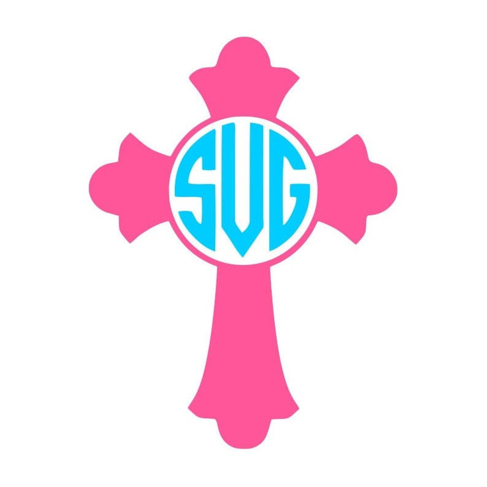 Cross Monogram SVG, Easter SVG, Monogram Frame, Cross SVG, Digital Download, Cut File, Sublimation, Clip Art (includes svgpngdxf formats) - 2.jpg