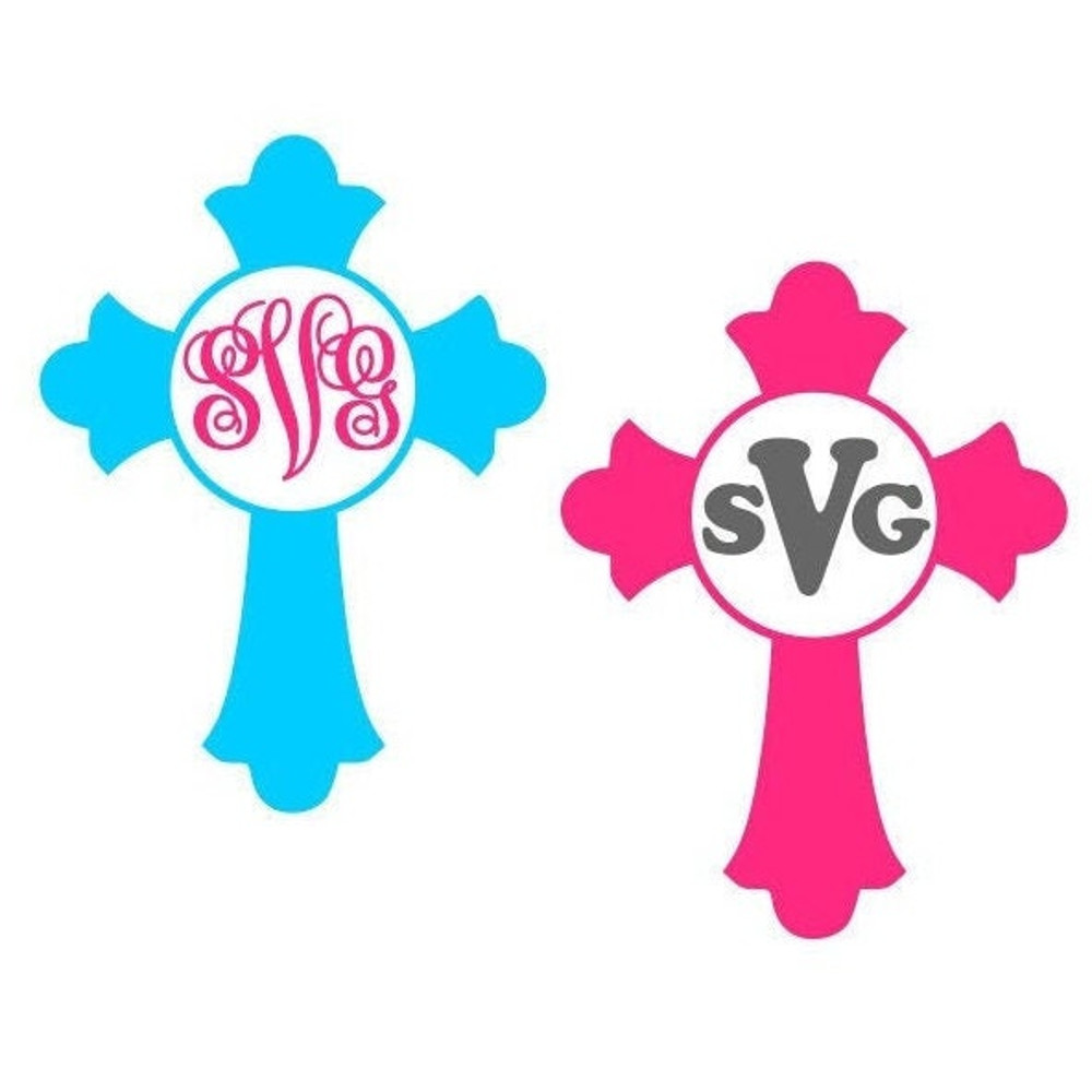Cross Monogram SVG, Easter SVG, Monogram Frame, Cross SVG, Digital Download, Cut File, Sublimation, Clip Art (includes svgpngdxf formats) - 3.jpg