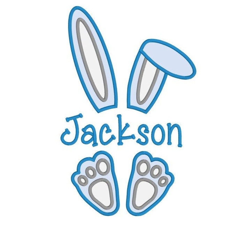 Easter Bunny Applique Design, MACHINE EMBROIDERY, Easter Bunny Embroidery Design, Digital Download, 5x7 and 6x10 Hoop - 1.jpg