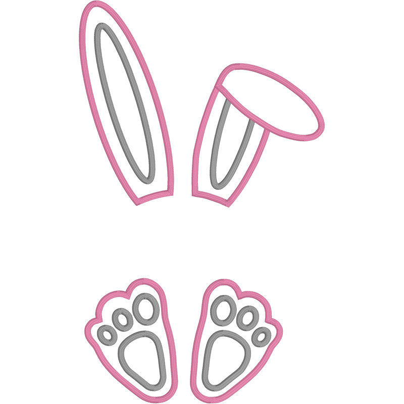 Easter Bunny Applique Design, MACHINE EMBROIDERY, Easter Bunny Embroidery Design, Digital Download, 5x7 and 6x10 Hoop - 2.jpg
