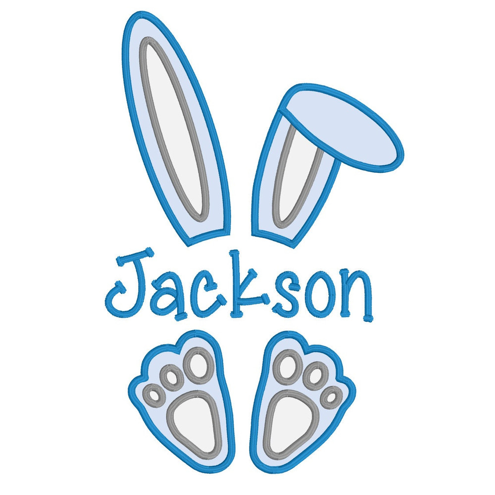 Easter Bunny Applique Design, MACHINE EMBROIDERY, Easter Bunny Embroidery Design, Digital Download, 5x7 and 6x10 Hoop - 3.jpg