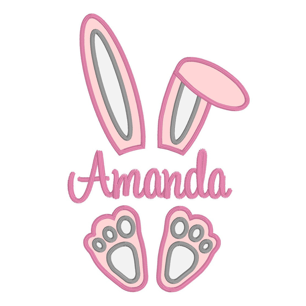 Easter Bunny Applique Design, MACHINE EMBROIDERY, Easter Bunny Embroidery Design, Digital Download, 5x7 and 6x10 Hoop - 4.jpg