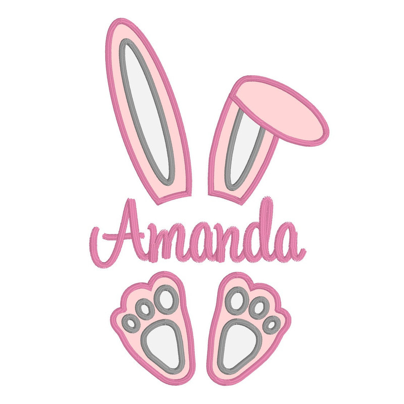 Easter Bunny Applique Design, MACHINE EMBROIDERY, Easter Bunny Embroidery Design, Digital Download, 5x7 and 6x10 Hoop - 4.jpg