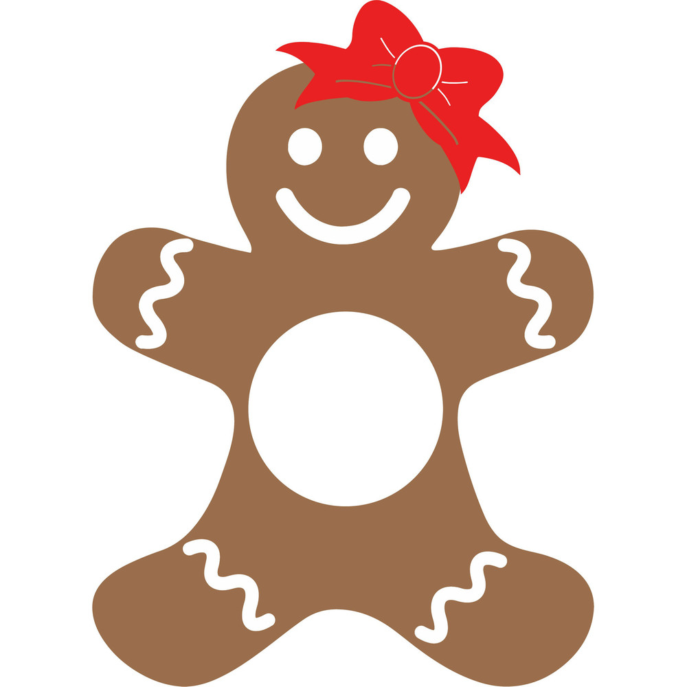 Gingerbread Girl Monogram SVG, Christmas Monogram Frame, Digital Download, , Cut File, Sublimation, Clipart (svgdxfpngjpeg files) - 2.jpg