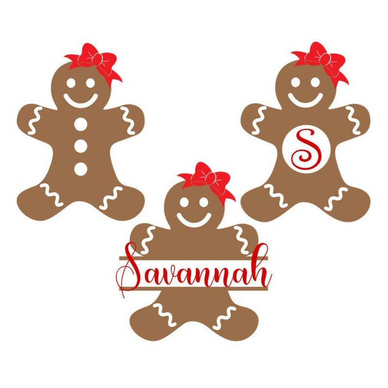 Gingerbread Girl SVG Bundle, Christmas SVG, Cookies, Digital Download, Cut Files, Sublimation, Clipart (3 individual svgdxfpngjpeg files) - 1.jpg