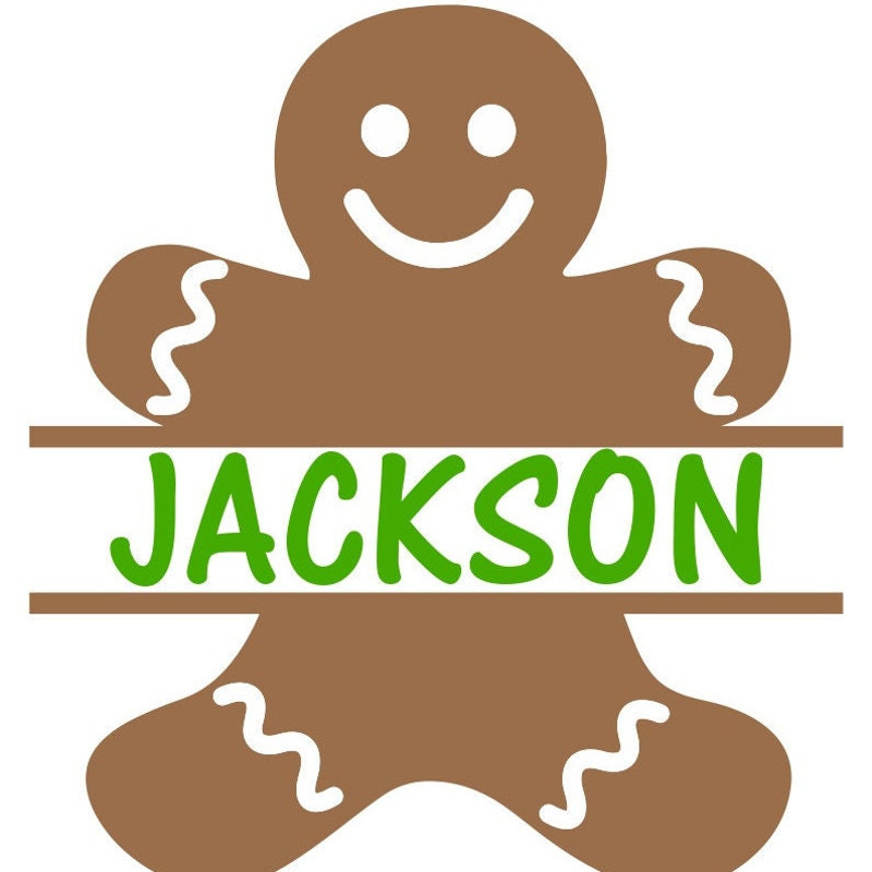 Gingerbread Man SVG, Christmas SVG, Split Name Frame SVG, Digital Download, Cut File, Sublimation, Clip Art (svgdxfpngjpeg files) - 3.jpg