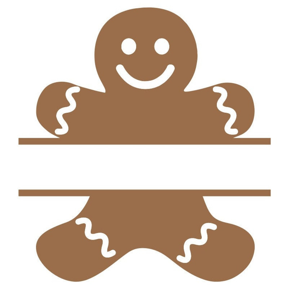 Gingerbread Man SVG, Christmas SVG, Split Name Frame SVG, Digital Download, Cut File, Sublimation, Clip Art (svgdxfpngjpeg files) - 4.jpg