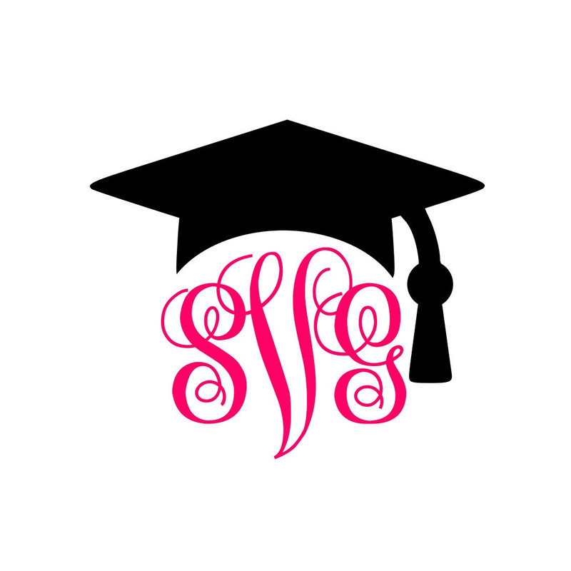 Graduation Cap SVG, Monogram Topper SVG, Senior SVG, Digital Download, Cut File, Sublimation, Clip Art (includes svgdxfpnggjpeg formats) - 2.jpg