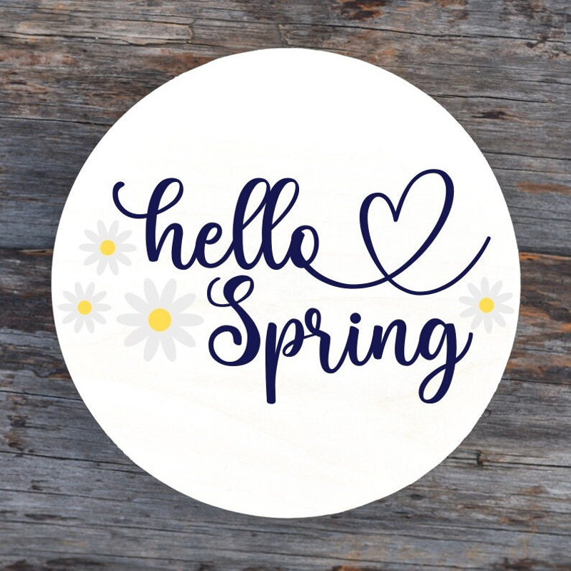 Hello Spring SVG, Spring Door Sign SVG, Easter SVG, Daises, Digital Download, Cut File, Sublimation, Clip Art (svgpngdxfjpeg files) - 2.jpg