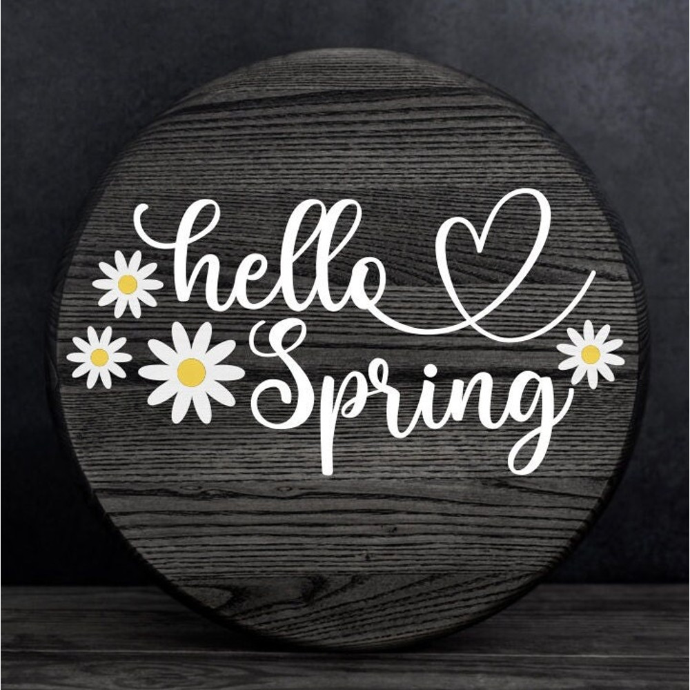 Hello Spring SVG, Spring Door Sign SVG, Easter SVG, Daises, Digital Download, Cut File, Sublimation, Clip Art (svgpngdxfjpeg files) - 3.jpg