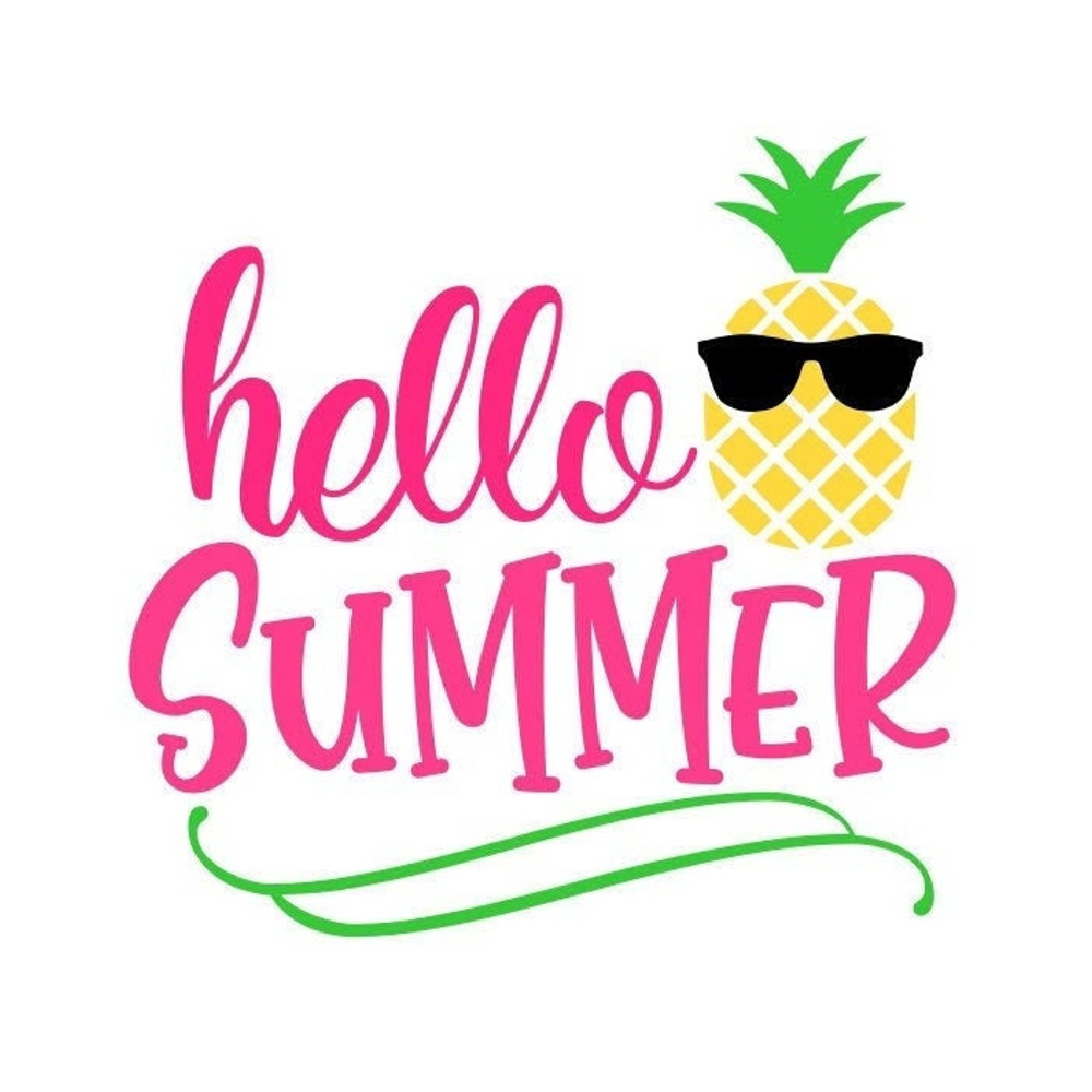 Hello Summer Sign SVG, Hello Summer SVG, Pineapple SVG, Digital Download, Cut File, Sublimation, Clip Art (includes svgpngdxf files) - 1.jpg