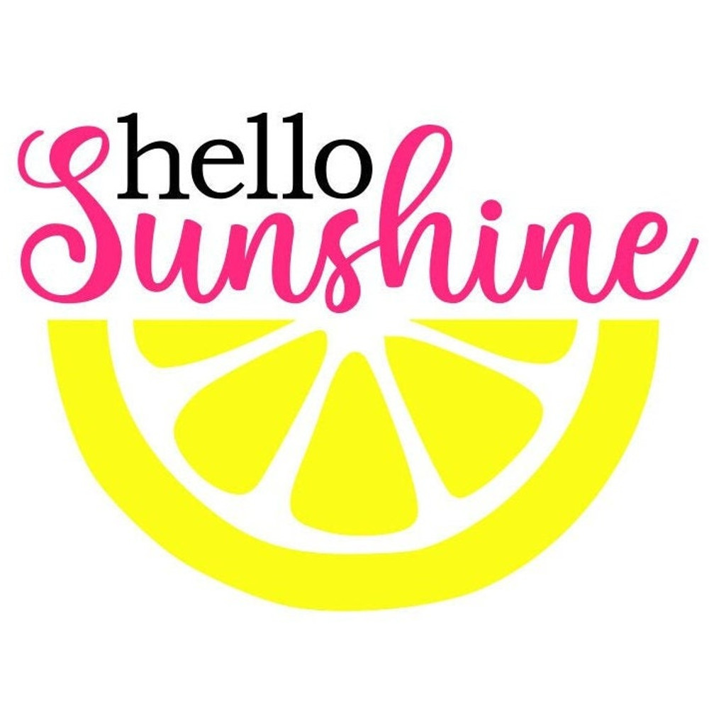 Lemon SVG, Hello Sunshine SVG, Hello Summer SVG, Digital Download, Cut File, Sublimation, Clip Art (includes svgpngdxf files) - 1.jpg