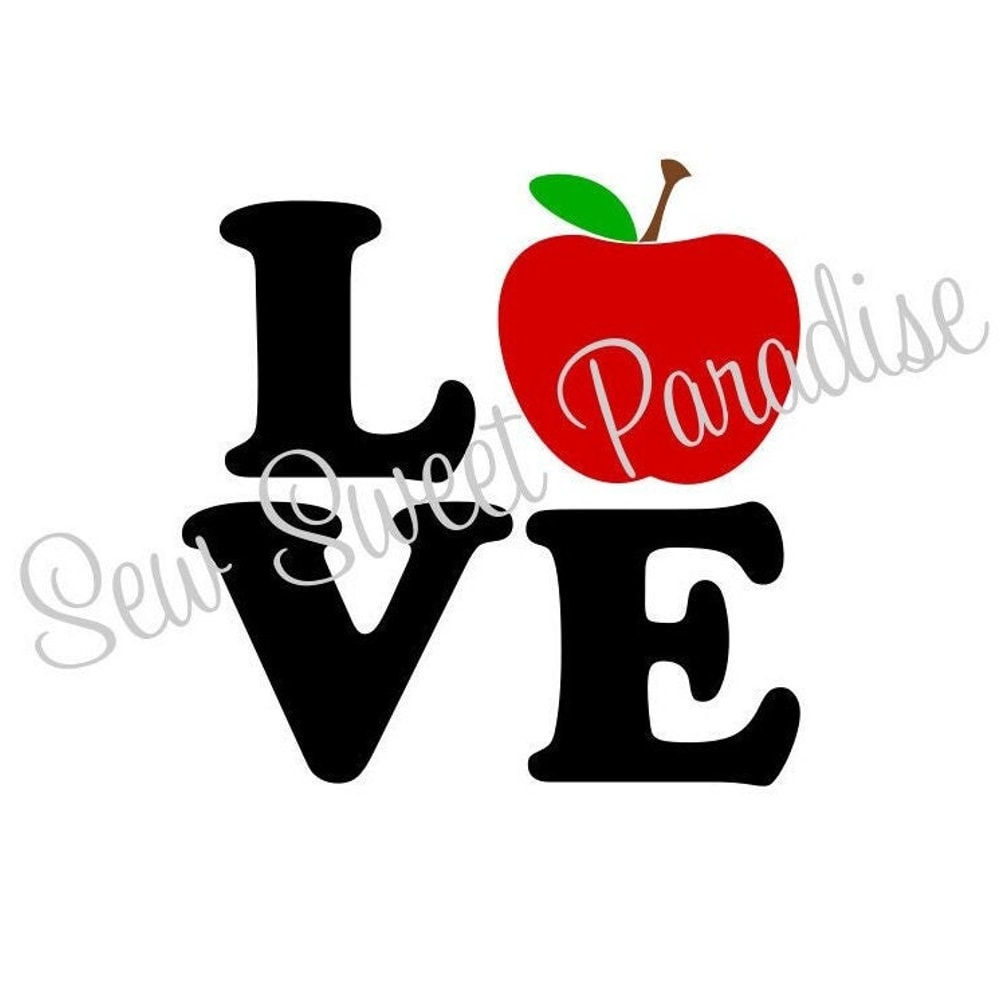Love Apple SVG, Teacher SVG, School SVG, Love Teaching, Digital Download, Cut File, Sublimation, Clip Art (svgpngdxfjpeg file formats) - 1.jpg