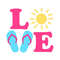 Love Summer SVG, Summer SVG, Flip Flops SVG, Summer Sunshine, Digital Download, Cut File, Sublimation, Clip Art (svgpngdxfjpeg formats) - 1.jpg