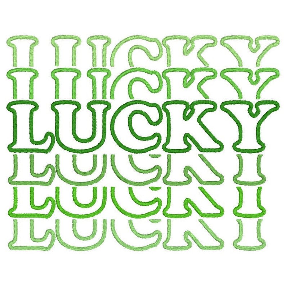 Lucky Embroidery Design, Lucky Stacked MACHINE EMBROIDERY, St Patrick's Day Embroidery, Digital Download, 4x4, 5x7, 6x10, 8x12 Hoop - 1.jpg