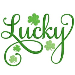 lucky shamrock embroidery design, lucky machine embroidery, st patrick's day, digital download, 4x4, 5x7, 6x10 hoop