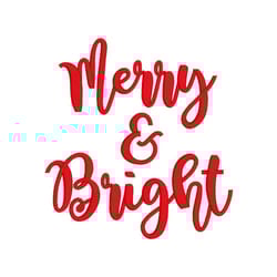 merry & bright embroidery design, machine embroidery, holiday embroidery, christmas embroidery design, digital download,