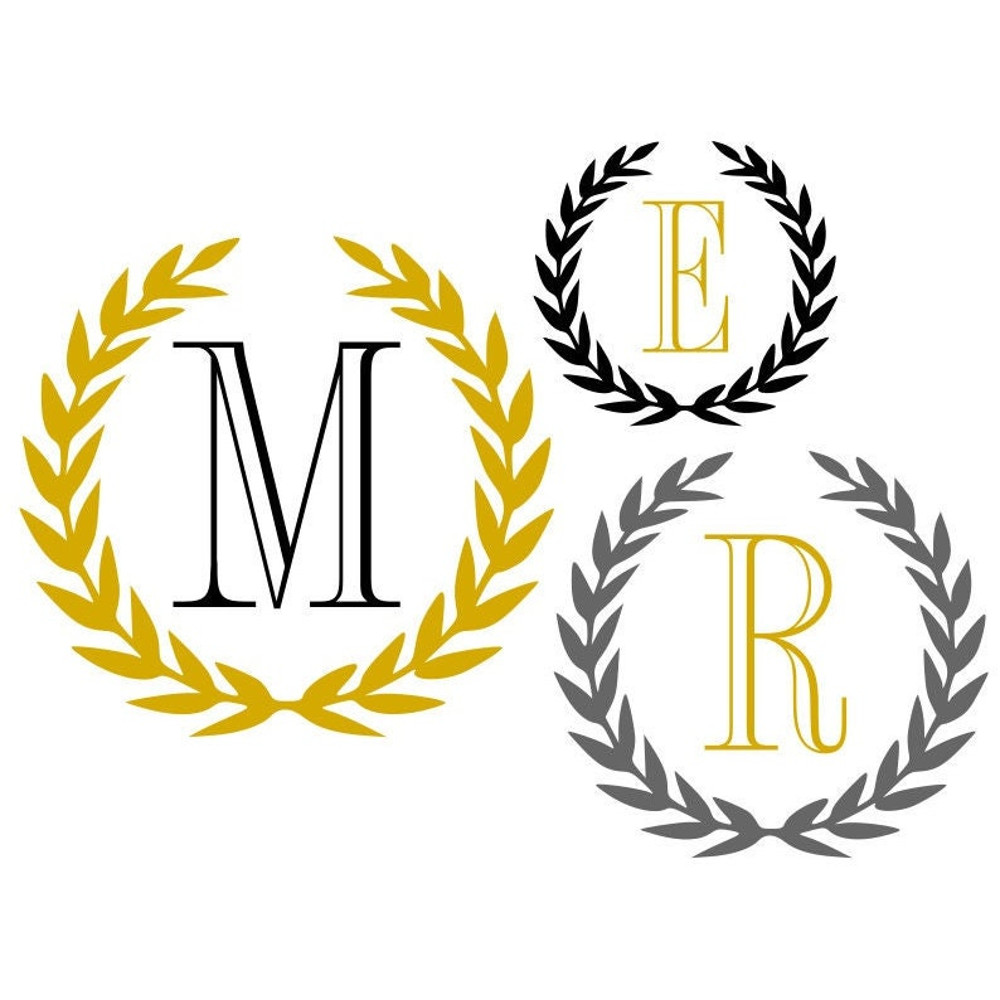 Monogram SVGDXFPNG Alphabet, Laurel Engraved Alphabet, Digital Download, Cut File, Engraving, Clip Art, 26 Individual svgdxfpng files - 3.jpg
