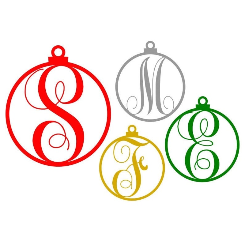 Monogram SVGDXFPNG Alphabet, Christmas Ornament Letters Alphabet, Digital Download, Cut File, Sublimation, Clip Art, 26 svgdxfpng files - 2.jpg