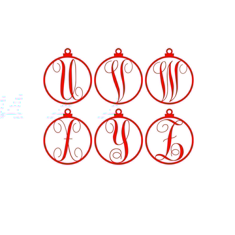 Monogram SVGDXFPNG Alphabet, Christmas Ornament Letters Alphabet, Digital Download, Cut File, Sublimation, Clip Art, 26 svgdxfpng files - 4.jpg