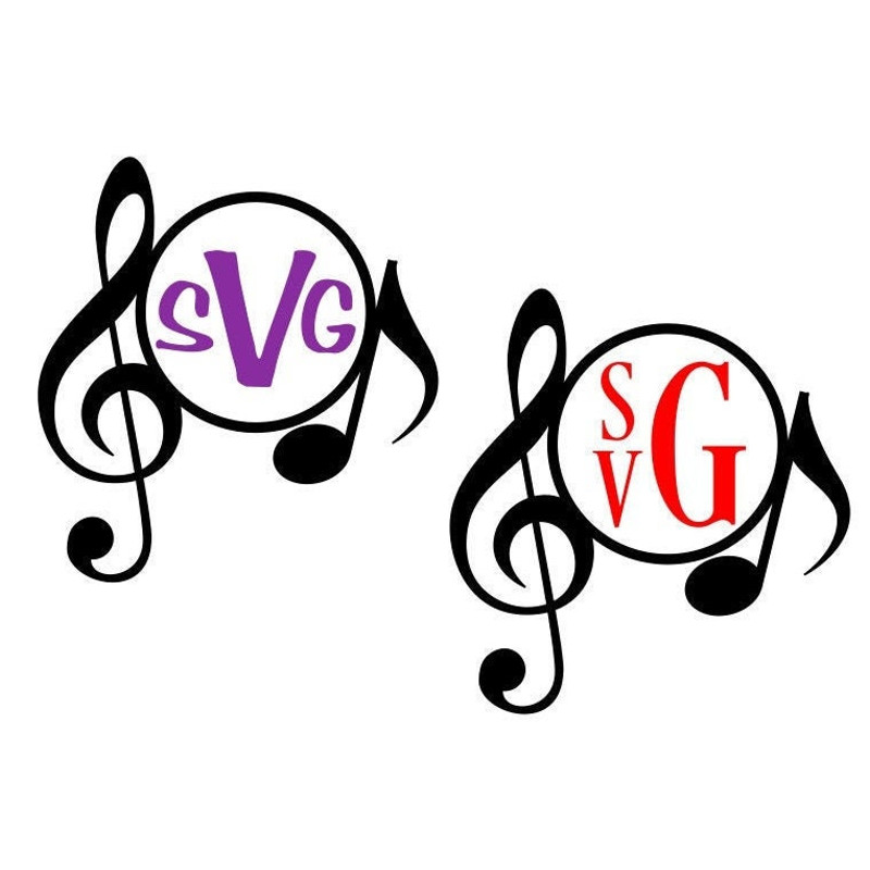 Music Monogram SVG, Music Notes SVG, Monogram Frame, Digital Download, Cut File, Sublimation, Clip Art (includes svgpngdxf file formats) - 1.jpg