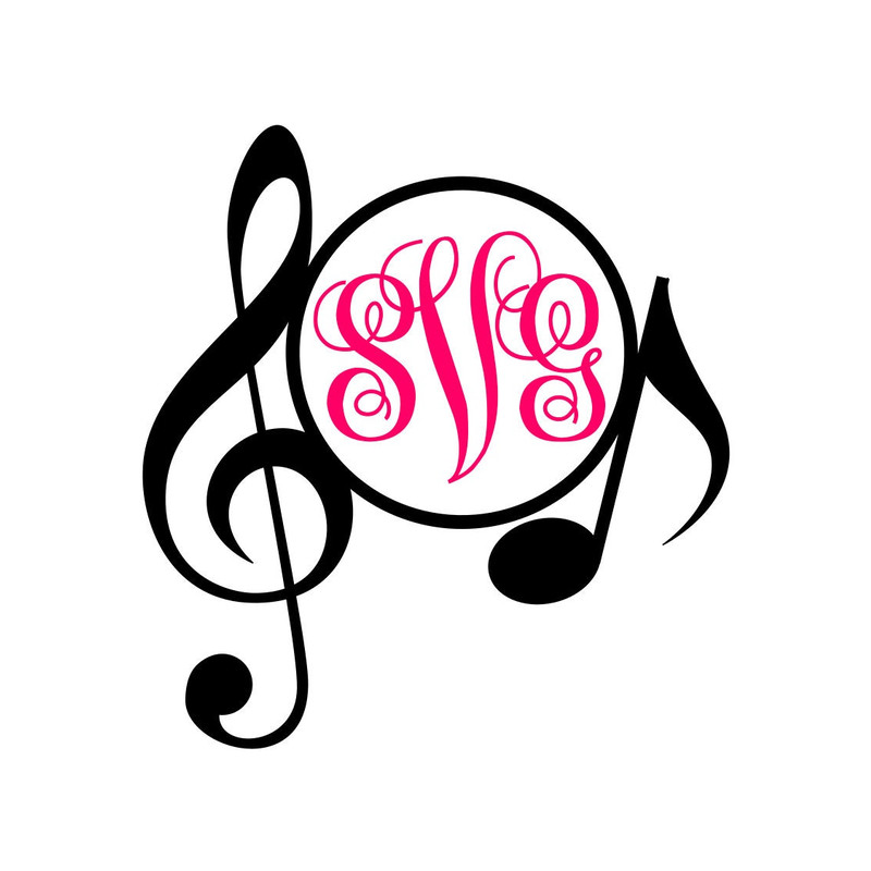 Music Monogram SVG, Music Notes SVG, Monogram Frame, Digital Download, Cut File, Sublimation, Clip Art (includes svgpngdxf file formats) - 3.jpg