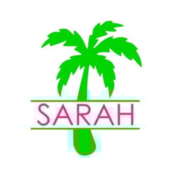 palm tree svg, split name frame svg, beach svg, tropical, digital download, cut file, sublimation, clip art (svgdxfpng f