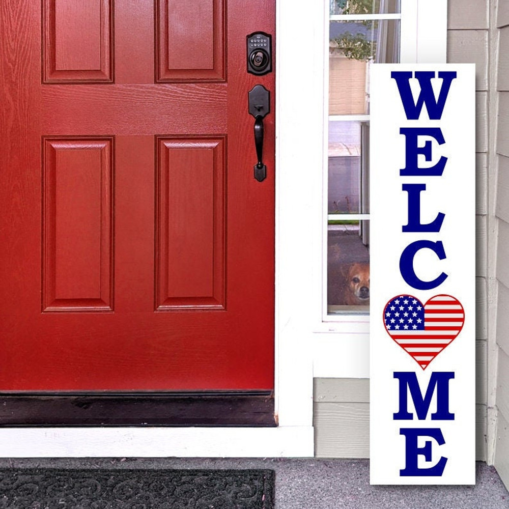 Patriotic Porch Sign SVG, Welcome Porch Sign SVG, 4th of July SVG, Digital DownloadCut File, Sublimation, Clip Art (svgpngdxfjpeg files) - 2.jpg