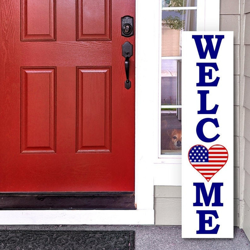 Patriotic Porch Sign SVG, Welcome Porch Sign SVG, 4th of July SVG, Digital DownloadCut File, Sublimation, Clip Art (svgpngdxfjpeg files) - 2.jpg