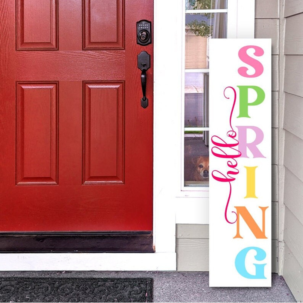 Porch Sign SVG, Hello Spring SVG, Easter Porch Sign SVG, Digital Download, Cut File, Sublimation, Clip Art (includes svgpngdxf files) - 2.jpg