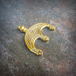 Lunula brass jewellery,lunula women's amulet,ukraine lunula necklace pendant,handmade lunula jewelry,femininity symbol