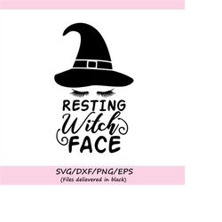 resting witch face svg, halloween svg, witch svg, spooky svg, halloween witch svg, silhouette cricut cutting files, svg,