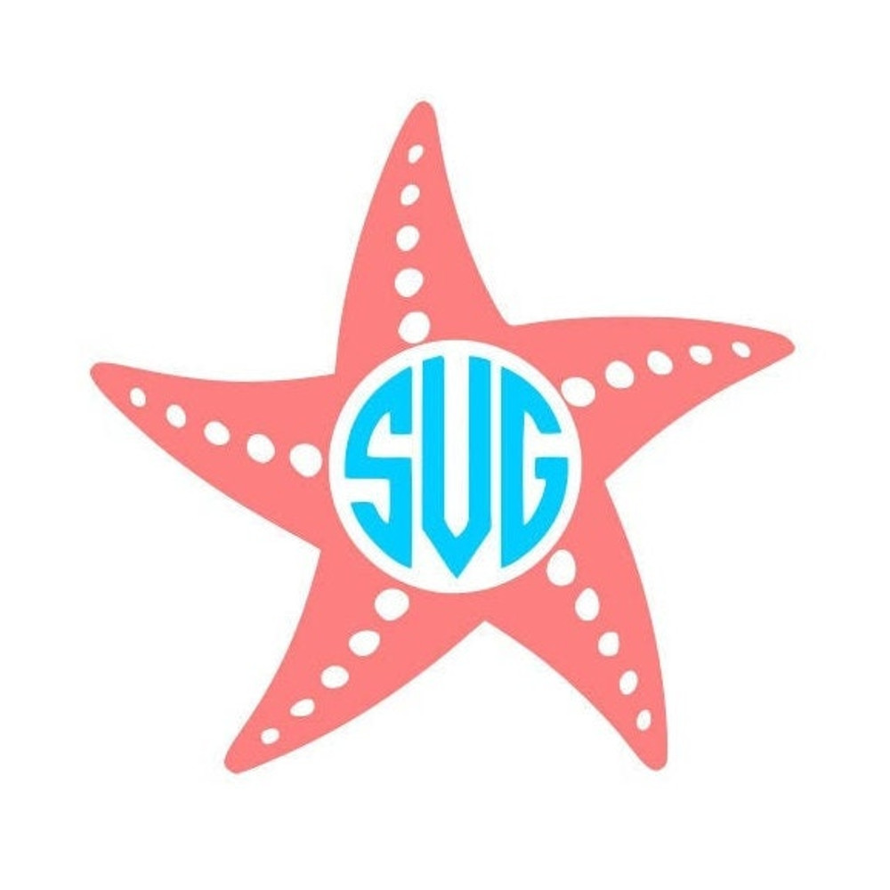 Starfish SVG, Starfish Monogram Frame SVG, Beach SVG, Digital Download, Cut File, Sublimation, Clip Art (includes svgdxfpng file formats) - 1.jpg
