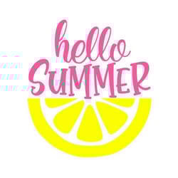 summer door sign svg, hello summer svg, lemon svg, digital download, cut file, sublimation, clip art (includes svgpngdxf