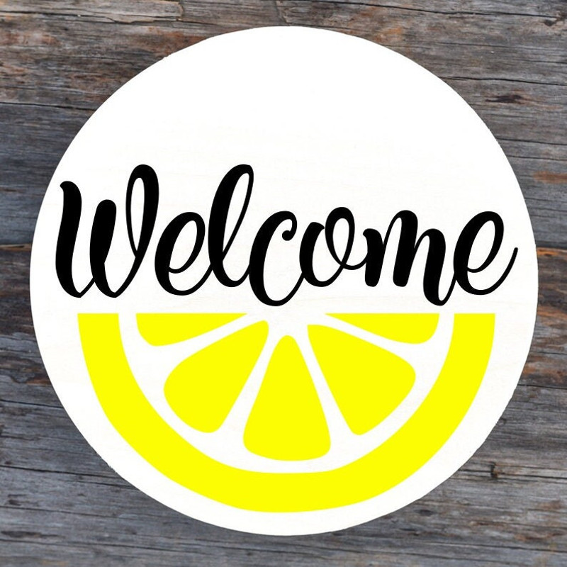 Summer Door Sign SVG, Welcome Sign SVG, Lemon Slice SVG, Digital Download, Cut File, Sublimation, Clip Art (includes svgpngdxf files) - 2.jpg