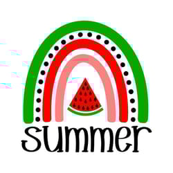 summer rainbow svg, watermelon svg, hello summer svg, digital download, cut file, sublimation, clip art (includes svgpng