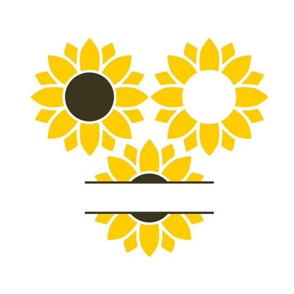 Sunflower SVG, Sunflower Name Frame, Monogram Frame, Digital Download, Cut Files, Sublimation, Clip Art (3 svgdxfpng file formats) - 1.jpg
