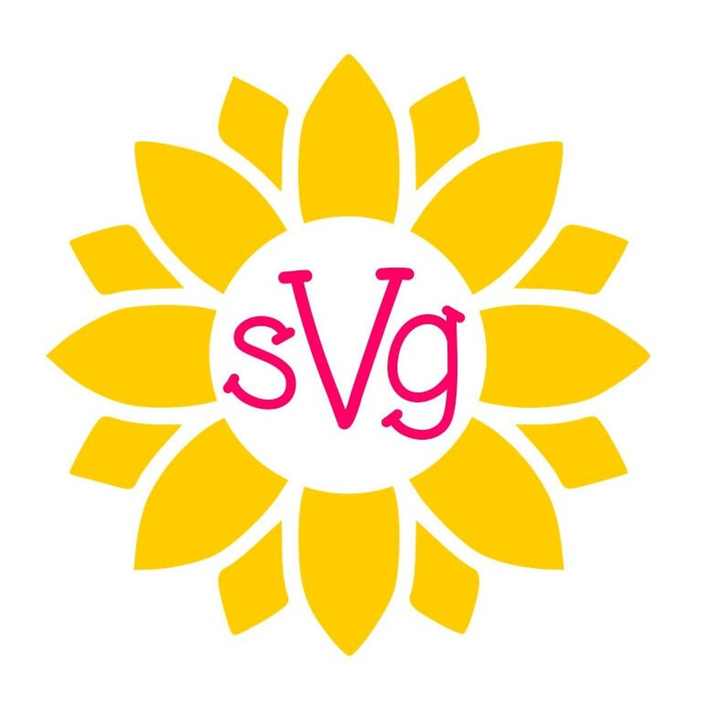 Sunflower SVG, Sunflower Name Frame, Monogram Frame, Digital Download, Cut Files, Sublimation, Clip Art (3 svgdxfpng file formats) - 5.jpg