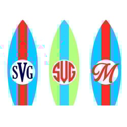surf board svg, beach svg, surfing svg, monogram frame, digital download, cut file, sublimation, clip art (svgdxfpng fil