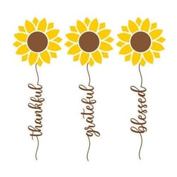 thankful, grateful, blessed svg, sunflower svg, digital download, cut file, sublimation, clip art (svgpngdxf file format