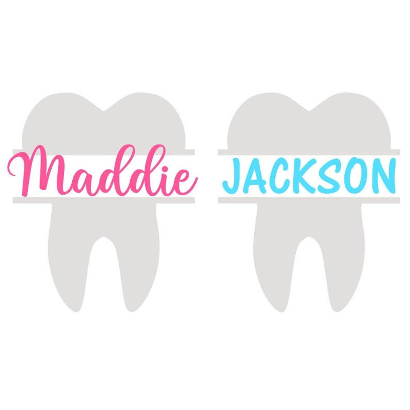 Tooth SVG Frames, Monogram Frame, Name Frame, Digital Download, Cut File, Sublimation, Clip Art (includes 5 individual svgdxfpng files) - 3.jpg