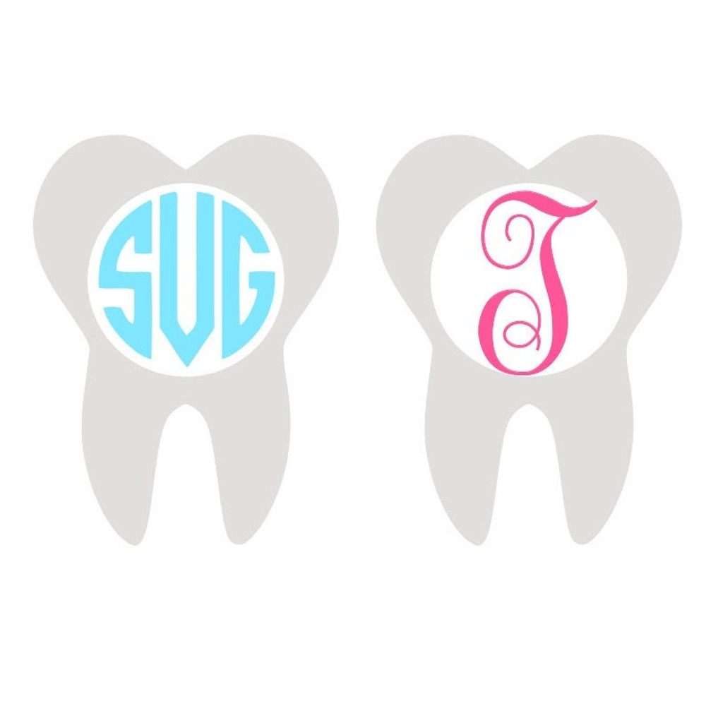 Tooth SVG Frames, Monogram Frame, Name Frame, Digital Download, Cut File, Sublimation, Clip Art (includes 5 individual svgdxfpng files) - 4.jpg