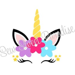 unicorn svg, unicorn flowers svg, easter unicorn svg, digital download, cut file, sublimation, clip art (svgpngdxf file